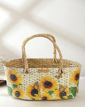 habere india Floral Print Seagrass Hamper Basket-picture-38