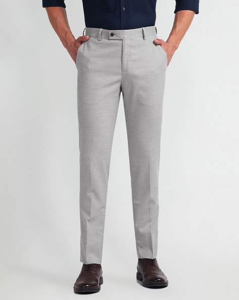 Arrow Men Slim Fit Flat-Front Trousers