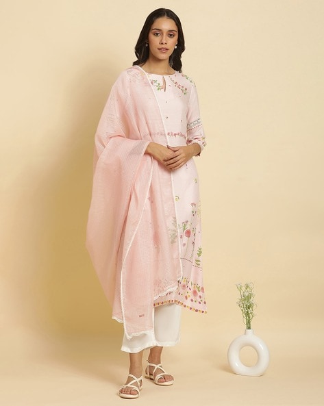 Women Dupatta with Lace Hem Price in India