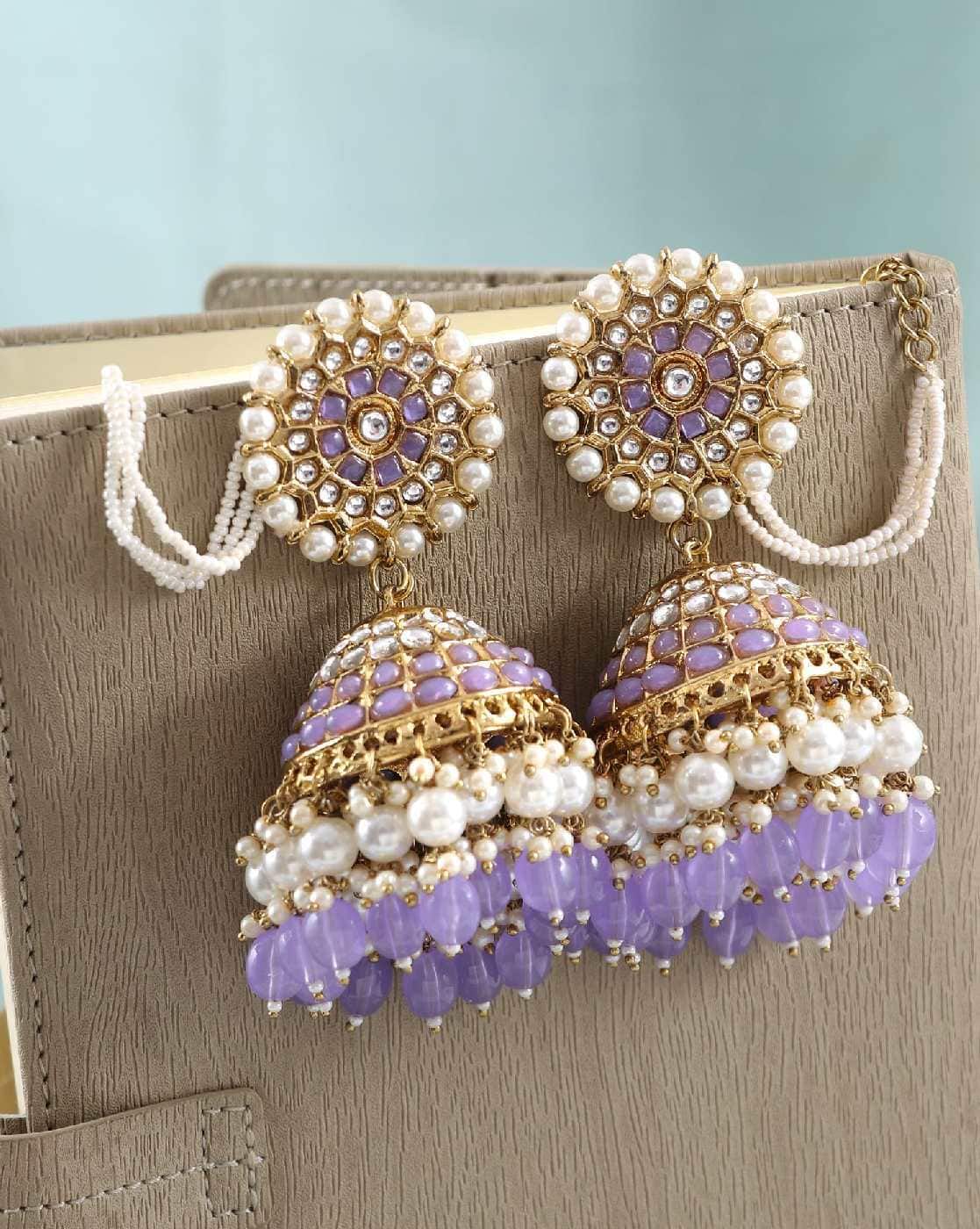 Buy Purple Earrings for Women by Crunchy Fashion Online