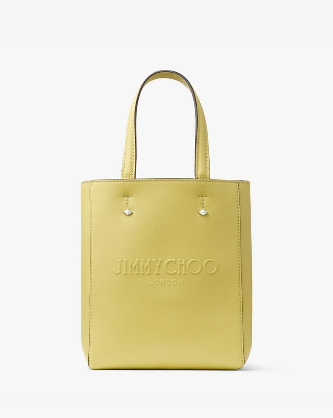 Buy Jimmy Choo Lenny Embossed Leather Tote Bag | Lime Green Color