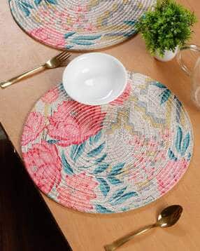 Set of 2 Floral Print Table Placemats