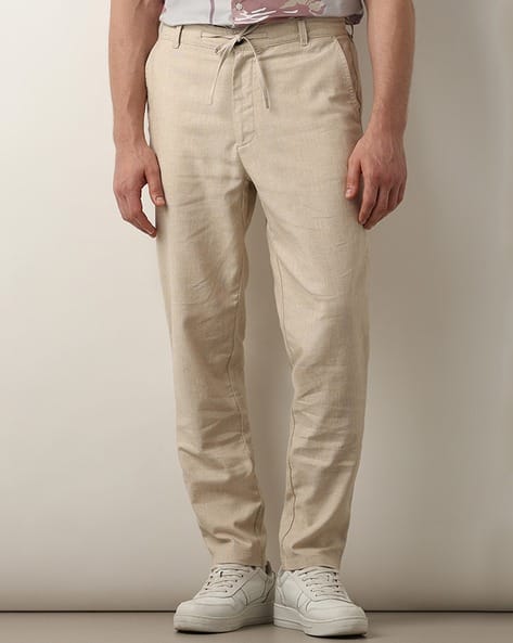 Buy Beige Trousers Pants for Men by SELECTED Online - Main Image