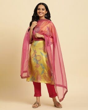 w Women Organza Dupatta with Patch Border-picture-18