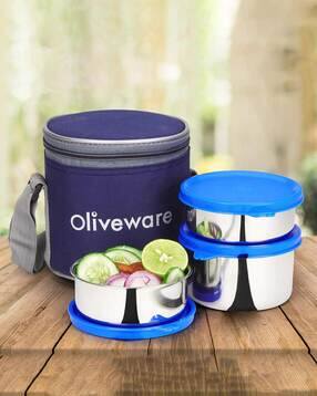 oliveware Stainless Steel Lunch Box with Bag-picture-32