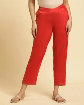 Women Straight Fit Pants with Insert Pockets-picture-21