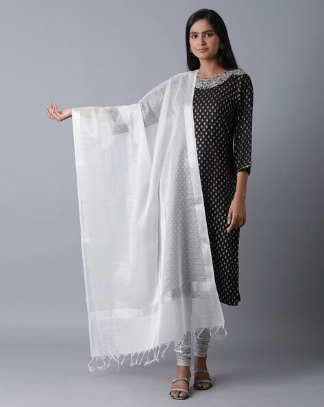 Women Dupatta with Tassels Price in India