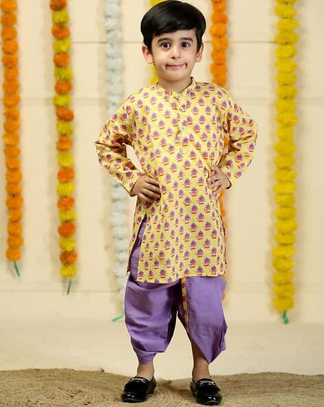Boy Printed Kurta Dhoti Set