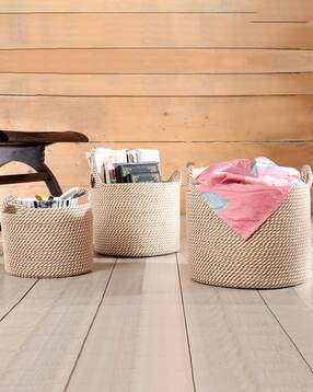 Set of 3 Multipurpose Baskets with Handles
