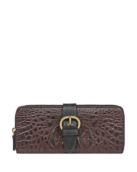 HIDESIGN Reptilian Zip-Around Wallet with Belt Accent
