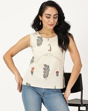 saffron threads Women Floral Print Relaxed Fit Top-picture-46