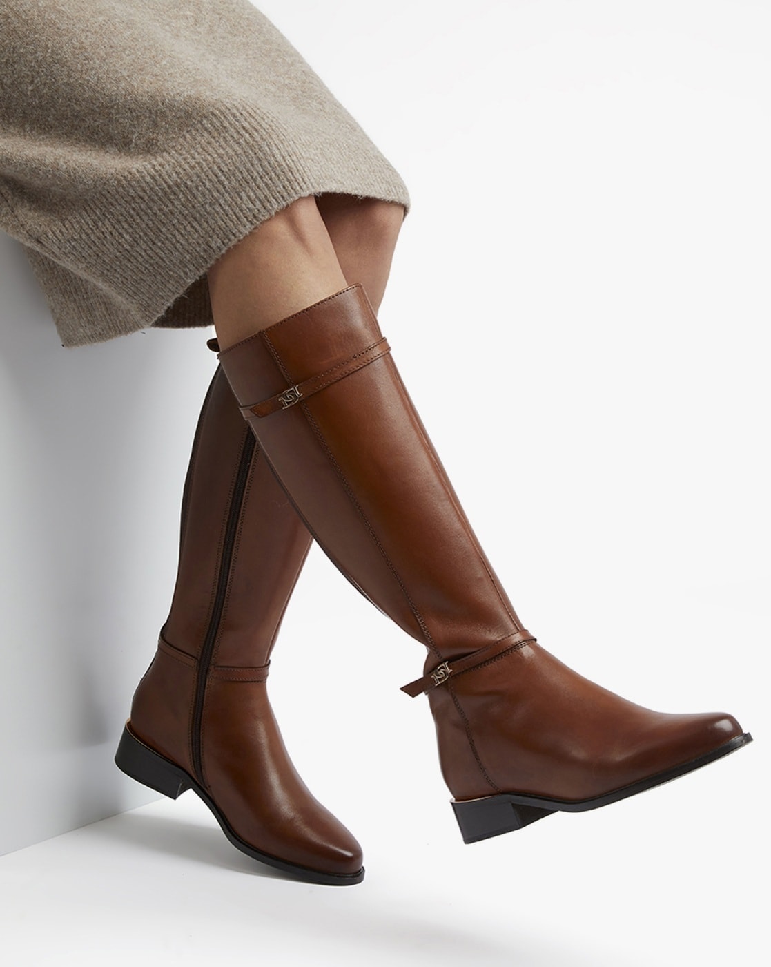 Dune brown boots best sale