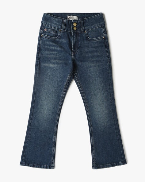 Lee Cooper Girls Mid-Wash Bootcut Jeans