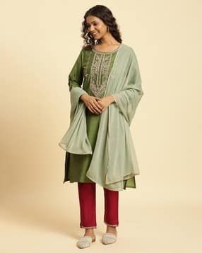 Women Dupatta with Embroidery Border-picture-24