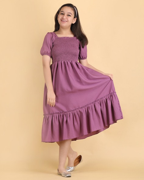 Girls Square-Neck Fit & Flare Dress