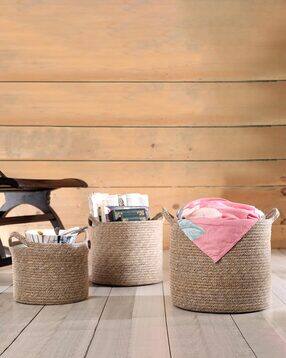 Set of 3 Multipurpose Baskets with Handles