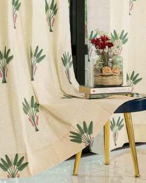 Set of 2 Floral Print Door Curtains