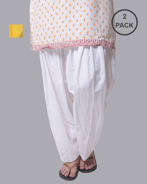 Pack of 2 Women Patiala Pants with Elasticated Waist Price in India