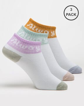j style Pack of 3 Colourblock Ankle-Length Socks-picture-53