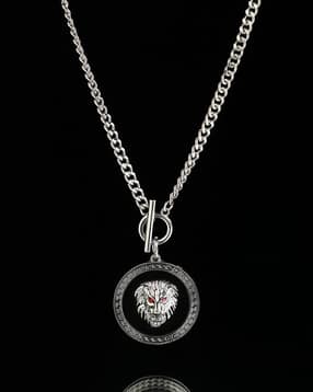 Men Silver-Plated Chained Pendant-image-35