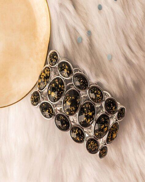 Jewelz Stylish Black Stone Bracelet