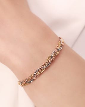 zavya Women Sterling Silver Tri-Tone Tapestry Weave Bracelet-picture-51