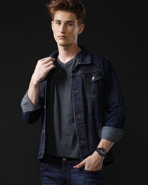 Buy Navy Blue Jackets Coats for Men by Temple Of Denim Online