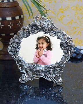 Antique White Metal Photo Frame-image-0