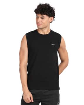 pepe jeans Men Logo Print Sleeveless Vest-picture-50