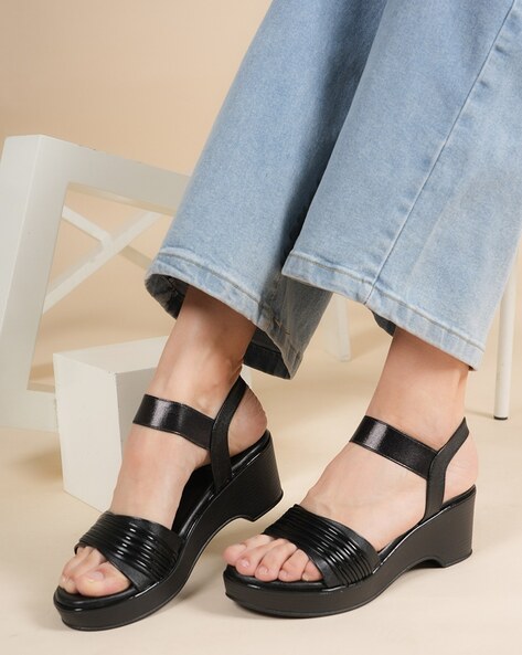 Black slingback wedges online