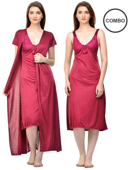 Buy Red Nightshirts Nighties for Women by PHALIN Online Ajio