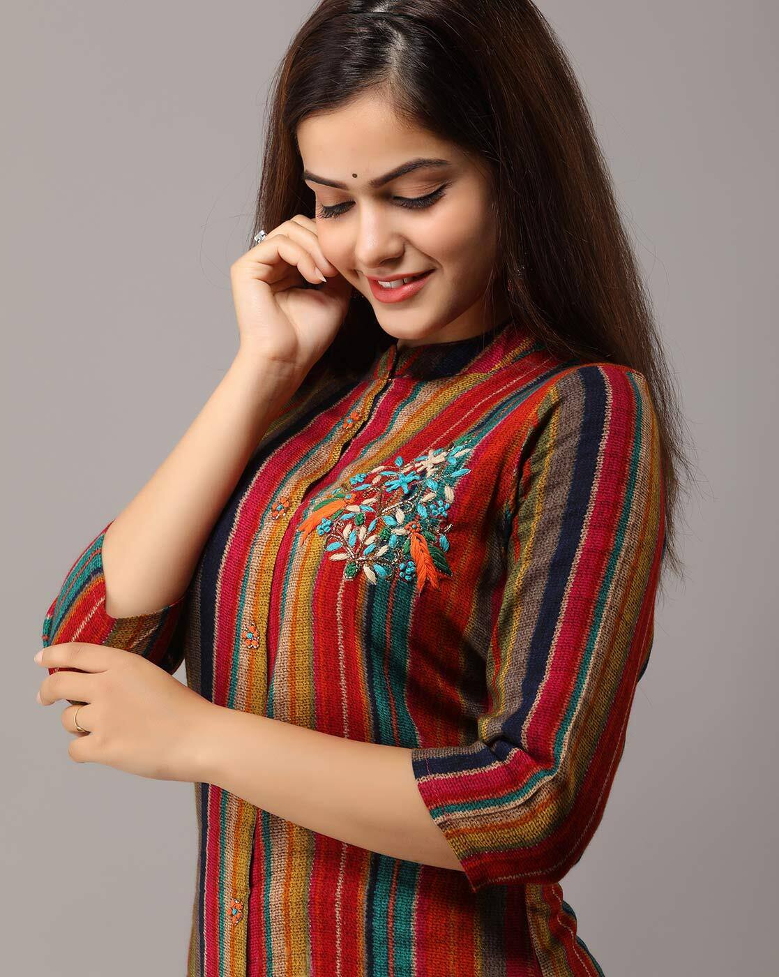 multicolor kurti tops