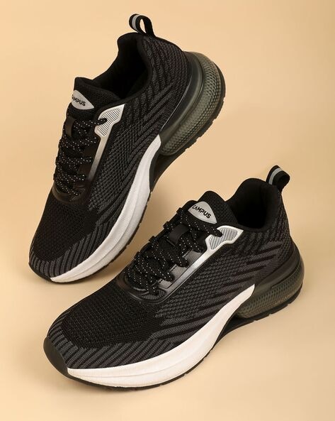 Men Knitted Lace-Up Running Shoes