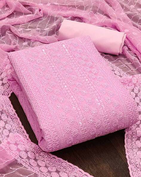 Women Embroidered Unstitched Dress Material with Dupatta