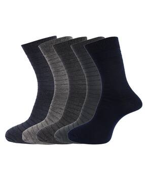 dollar socks Set of 5 Textured Mid-Calf Length Socks-picture-47