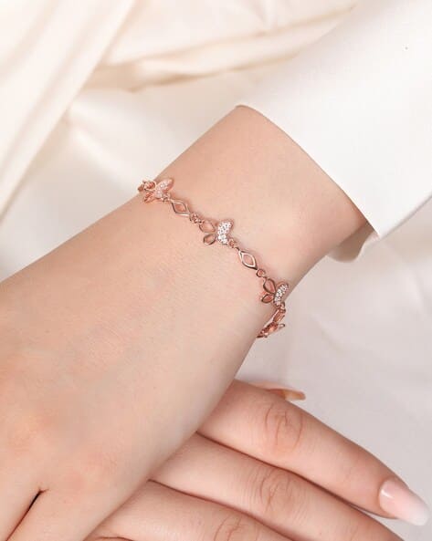 Buy Rose Gold-Toned Bracelets Bangles for Women by Zavya Online