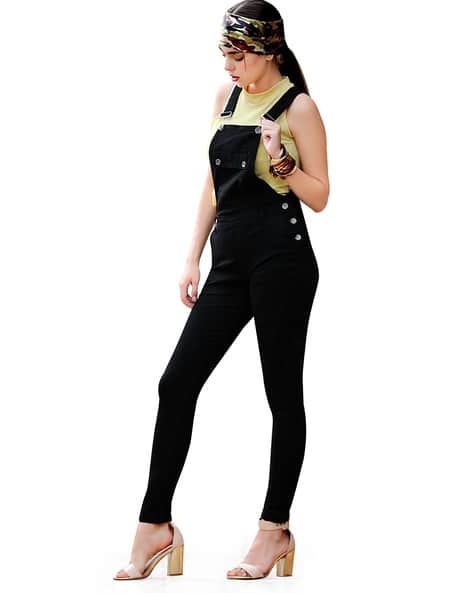 Black Dungarees Dungarees Skinny Fit Elendra Jeans Girls Black