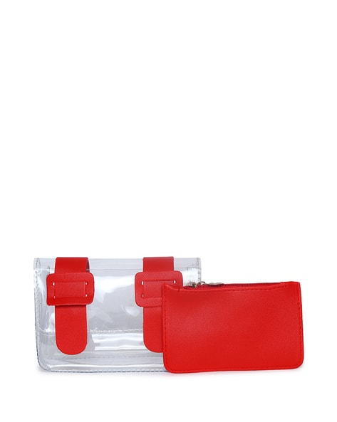Transparent Structured Sling Bag with Pouch