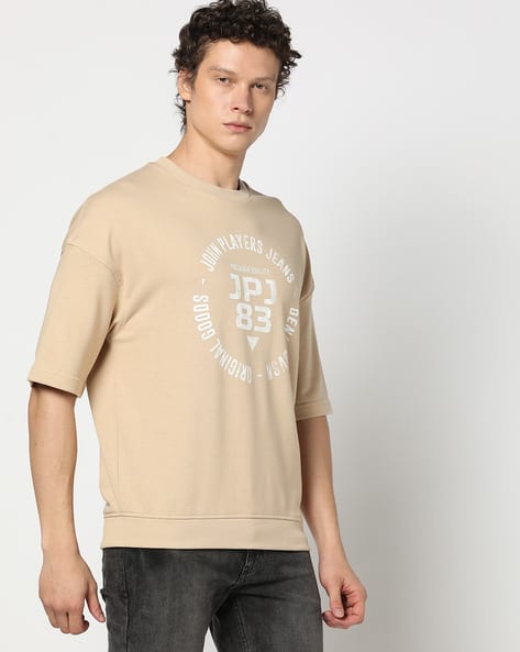 JOHN PLAYERS JEANS Men Typographic Print Slim Fit Sweatshirt