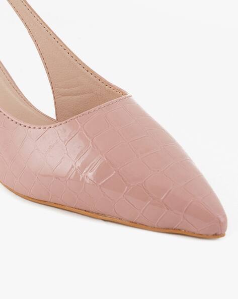 Women Reptilian Pattern Kitten Heeled Sandals