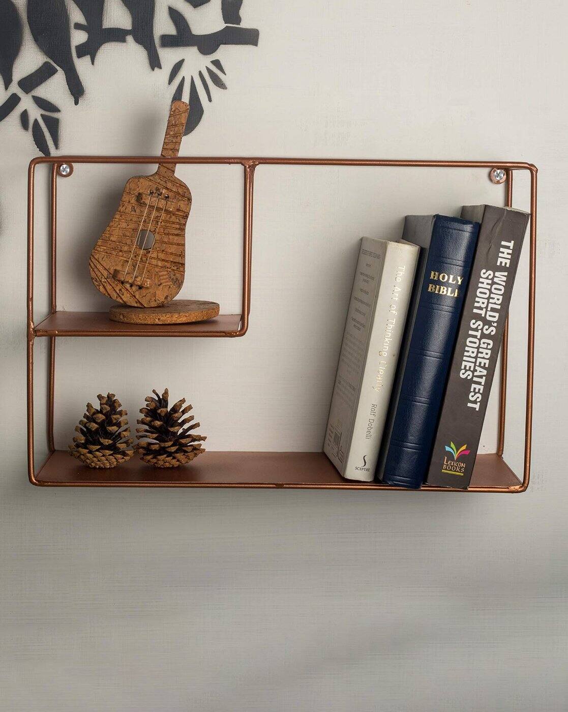 Copper wall shelving unit discount