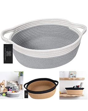 Solid Cotton Rope Basket-image-28