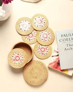 habere india Set of 6 Floral Print Coasters with Box-picture-41