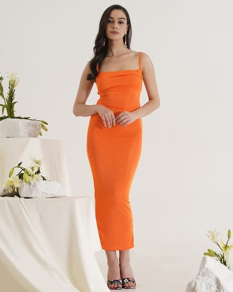 Buy Orange Dresses for Women by Prizo Online | Ajio.com