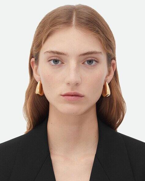 Buy BOTTEGA VENETA Sterling Silver Small Fin Earrings | Gold