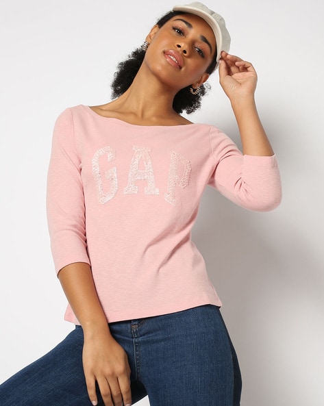 Gap Bataeu Sequin Logo Round-Neck T-Shirt