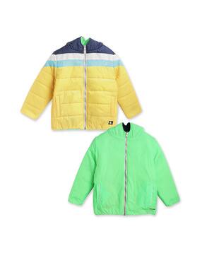 cherry crumble by nitt hyman Colourblock Hooded Reversible Jacket-picture-17