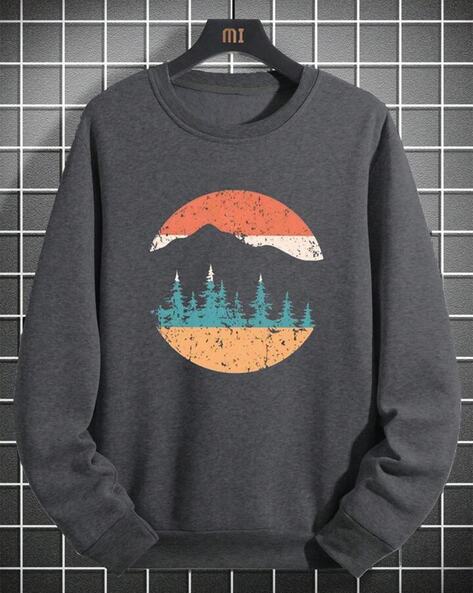 Men Graphic Print Regular Fit Sweatshirt