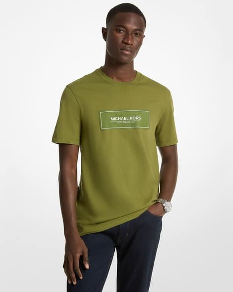 Buy Michael Kors Logo Cotton Oversized T-Shirt | Green Color Buy Michael Kors Logo Cotton Oversized T-Shirt | Green Color