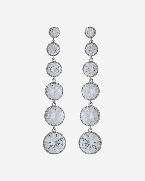 Circled store Designer White Studded Crystals